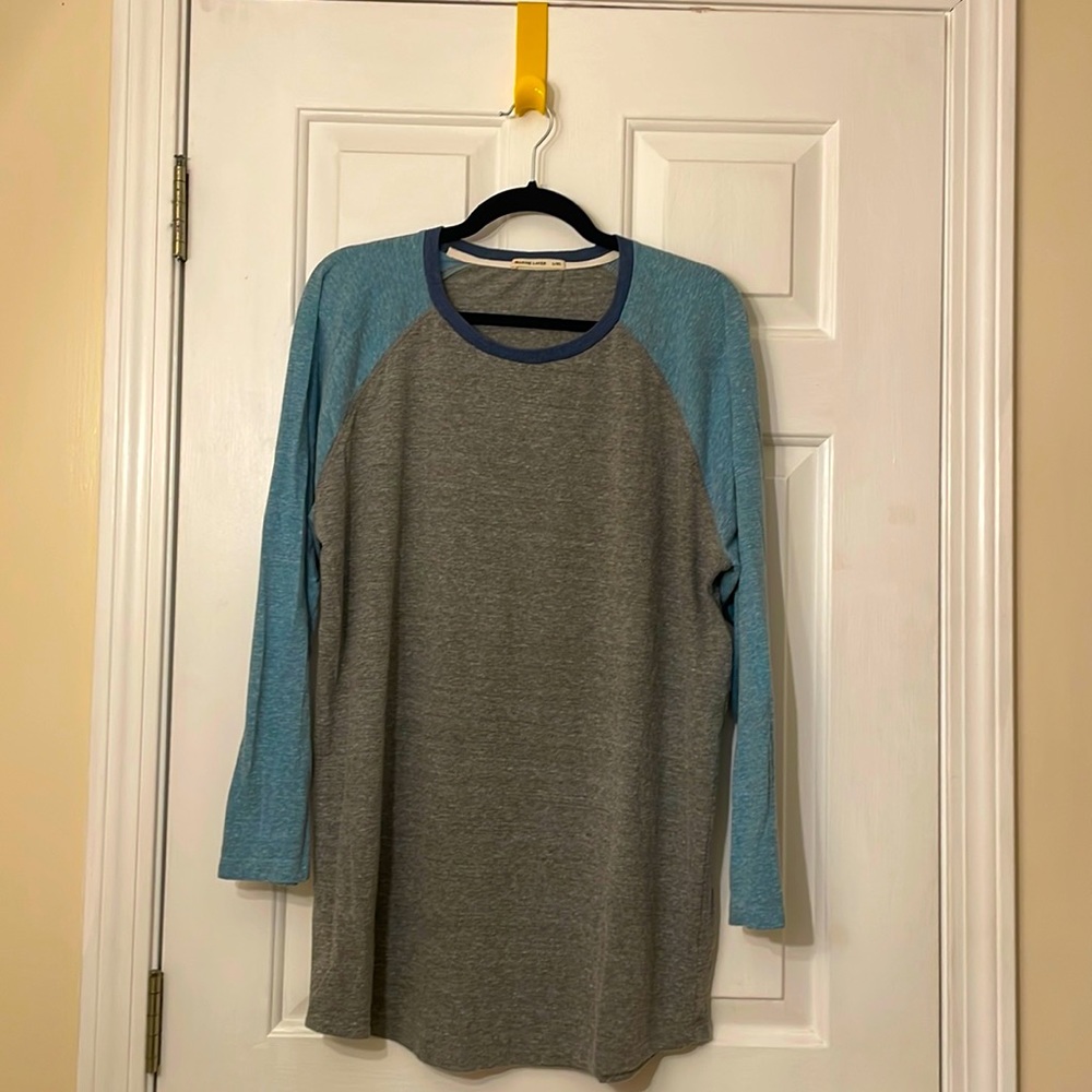 L/XL Marine Layer Double Knit Long Sleeve Baseball Raglan.